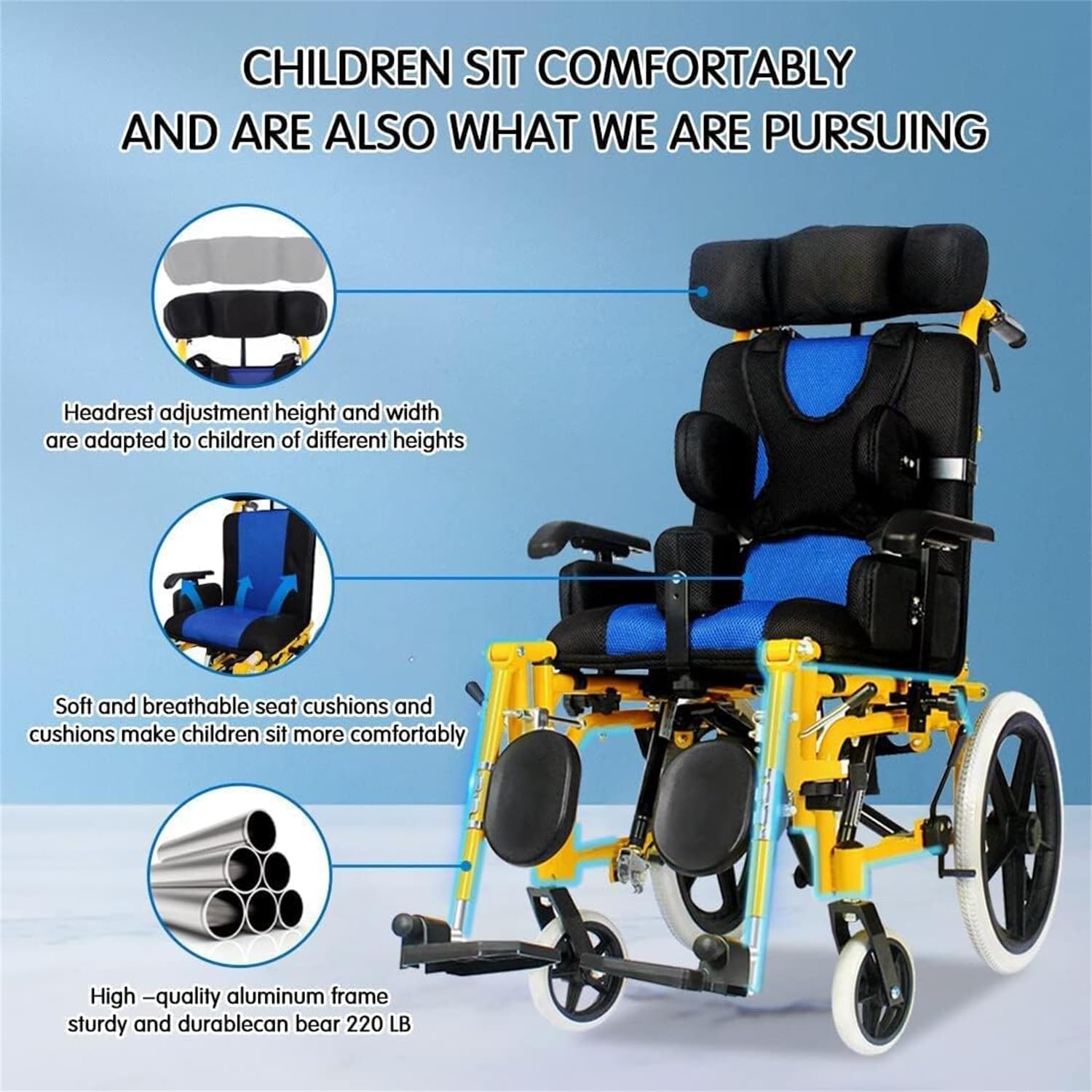 Amazon.co.jp: 脳性麻痺の子供用車椅子、医療用アルミ合金フレーム